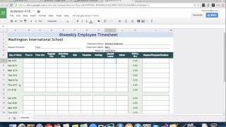 Tutorial Biweekly TImesheets using Google Spreadsheets [upl. by Eleda235]