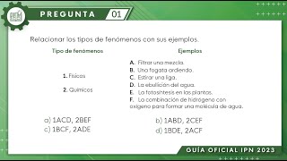 Guía IPN 2023  Química Pregunta No 1  Ciencias Médico Biológicas [upl. by Lyons]