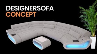 Sofa Dreams Wohnlandschaft Stoff Couch Concept mit LED Beleuchtung I Easy Clean Technologie [upl. by Htebazileyram]