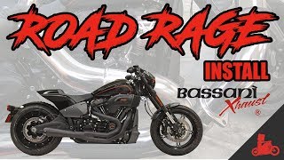 Harley Bassani Road Rage Exhaust Install FXDR [upl. by Nylarac]