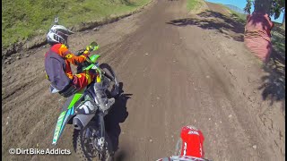 125 TwoStroke vs 250 FourStroke Battle at Redbud Motocross [upl. by Vitek]