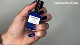 NAGELLAK SWATCH Nailberry  Blue Moon  Biocare Online [upl. by Ainosal]