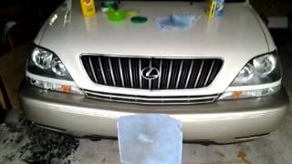 Lexus RX300 best way to clear yellowed headlights fast amp easy [upl. by Marlea]