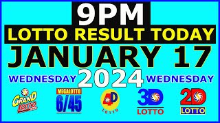 9pm Lotto Result Today January 17 2024 Wednesday [upl. by Iror]