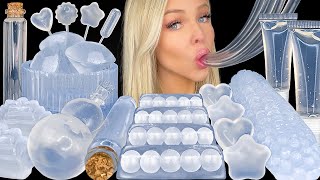 ASMR CLEAR FOOD MUKBANG LYCHEE JELLY EDIBLE LIP GLOSS SPRITE SODA PIPETTE CLEAR NOODLES 먹방 [upl. by Muriel]