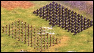 AGE OF EMPIRES II 100 ELITE CONQUISTADORS VS 100 PLUMED ARCHERS [upl. by Grati]