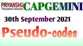 Capgemini Pseudocode asked on 30th Sep 2021  Capgemini Pseudocode  Capgemini latest slot Question [upl. by Gelhar185]