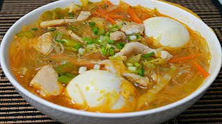 CHICKEN SOTANGHON SOUP  ASIAN FLAVOURS [upl. by Aramois]