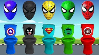 TEBAK GAMBAR 🕷 SPIDERMAN vs 🚽 SKIBIDI TOILET  TOP SUPERHERO MARVEL CARTOON COLORS AVENGERS [upl. by Hannazus]