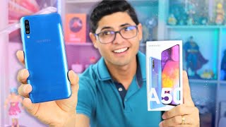 GALAXY A50  com LEITOR na TELA Uma boa opção pra você Unboxing e Impressões [upl. by Chickie]