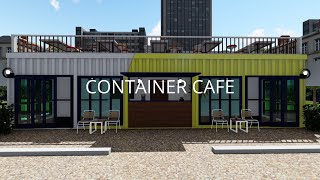 Shipping container 3D design  Café and Restaurant [upl. by Roobbie359]