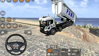 Dumpper truck scania muatan batu offroad‼️ driving heavy truck offroad gamebussid [upl. by Akemaj443]