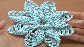 Crochet Folded Petal Flower [upl. by Aivart425]