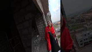 Money heist rooftop freerun pov😂moneyheist rooftop parkour parkourfreerun parkourlife [upl. by Statis]