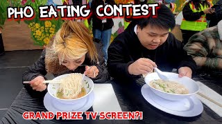 PHO EATING CONTEST WITH TV AS GRAND PRIZE Tet Festival 2023 in Costa Mesa CA RainaisCrazy [upl. by Neelahtak531]