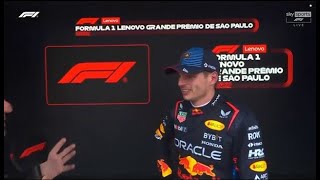 Max Verstappens Incredible Comeback from Last to First  Brazil GP 2024 PostRace Interview [upl. by Mills]