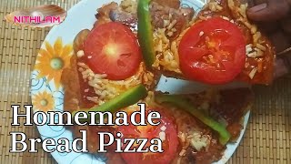 Bread pizza recipe  Quick and easy bread pizza recipe  LG Microwave Grill amp Convection mode [upl. by Arianne95]