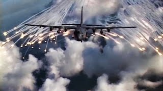 AC130 Gunship Fires AntiMissile Flares [upl. by Sexela]