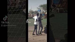 Young boys playing football in Abyei town 2024 [upl. by Dnarud]