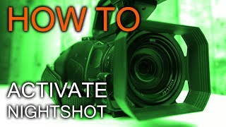 How to Activate Nightshot on Sony Camcorder NX80 [upl. by Trebled]