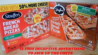 Stouffers French Bread Pizzas  Is 50 More Cheese Worth the Price Increase  I SAY NO  SCAM [upl. by Notrub950]