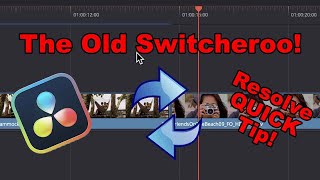 DaVinci Resolve QUICK Tip  Swap Clips in the timeline  Replace clips in the timeline to fit [upl. by Aitnas462]