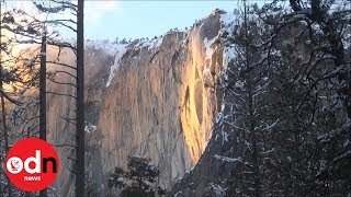 Mesmerising firefall stuns Yosemite park visitors [upl. by Alister483]