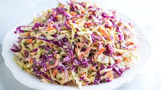 Easy Creamy Coleslaw Recipe [upl. by Aivax102]