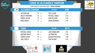 Geelong Cricket Association  Senior Men T20 Knockout Cup  Round 2  Corio v Alexander Thomson [upl. by Anayrb]