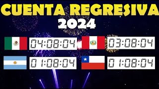 Cuenta regresiva año nuevo 2024 en vivo Mexico Argentina Perú y Chile En vivo [upl. by Drofnats]