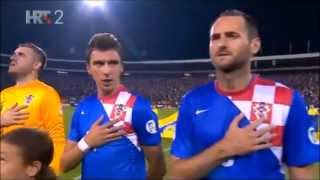 Serbia  Croatia 06092013 National Anthems [upl. by Faubion353]