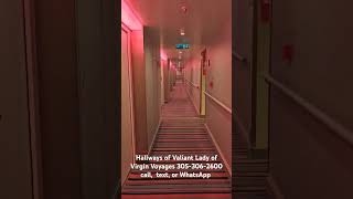 Hallways of Valiant Lady of Virgin Voyages 3053062600 call text or WhatsApp [upl. by Eniortna]