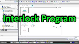 PLC Interlock Program  Interlocking Ladder Logic Example [upl. by Raimondo]