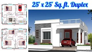 25x25 Duplex House plan North Facing  2525 वर्ग फीट घर का नक्शा  600 Sqft 4Bhk house design plan [upl. by Maighdiln]