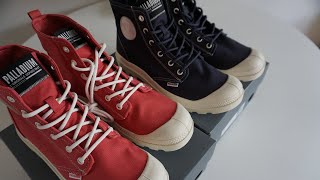 Palladium Boots Pampa Blanc Ombre Blue amp Mineral Red Unboxing [upl. by Eichman507]