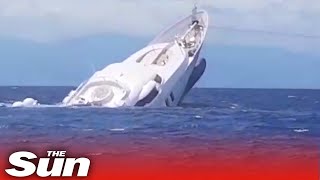 140ft superyacht sinks off coast of Italy in violent storm as nine rescued [upl. by Etteniotnna]