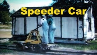 Steam Train Chasing Speeder Handcart from BC Forest Discovery Centre [upl. by Leiruh]