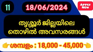 Thrissur Job Vacancies Today  Job Vacancy Thrissur  Kerala Job Vacancy 2024  തൃശൂർ Job Vacancies [upl. by Warthman]