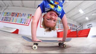 9 YEAR OLD VS DEADLY SKATE TRICK  Warehouse Wednesday [upl. by Yeclehc]