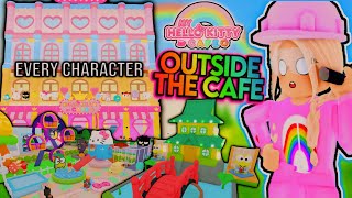 USING EVERY SANRIO CHARACTER DECOR I CAN IN MY HELLO KITTY CAFE OUTSIDE ROBLOX BUILD PART 3 [upl. by Arahahs]