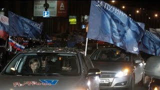 Putin campaign revved up by car rally [upl. by Maia717]