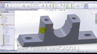 Plummer Block Video Tutorial SolidWorks Part 01  Casting [upl. by Rabin]