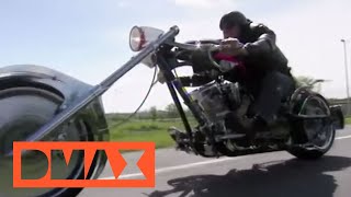 Neugierige Testfahrt mit dem Domani Studios Bike  American Chopper  DMAX Deutschland [upl. by Adnylam]