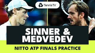 Jannik Sinner vs Daniil Medvedev Practice Highlights  Nitto ATP Finals 2023 [upl. by Ma157]