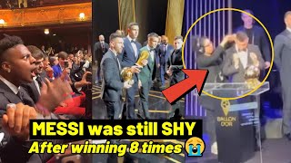 8th time and Messi was still shy on Ballon Dor awards stage [upl. by Nuahsyar]