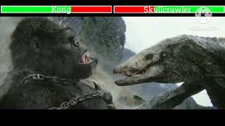 Kong vs Skullcrawler with healthbars Skull Island Fight 2024 Remake Kong Skull Island [upl. by Yuria]