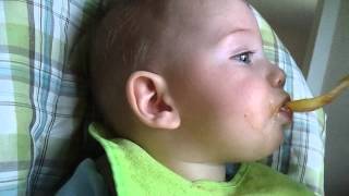 Worlds cutest baby sets eating world record Almost eats own hand [upl. by Adiesirb]