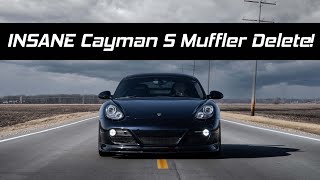 INSANE Porsche Cayman S Muffler Delete  Pure Exhaust Sound [upl. by Proctor]