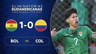 BOLIVIA vs COLOMBIA 10  RESUMEN  ELIMINATORIAS SUDAMERICANAS  FECHA 9 [upl. by Nonnel]