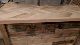 Pallet Wood Bar Part 4  Sanded Top and Edge [upl. by Cornell]